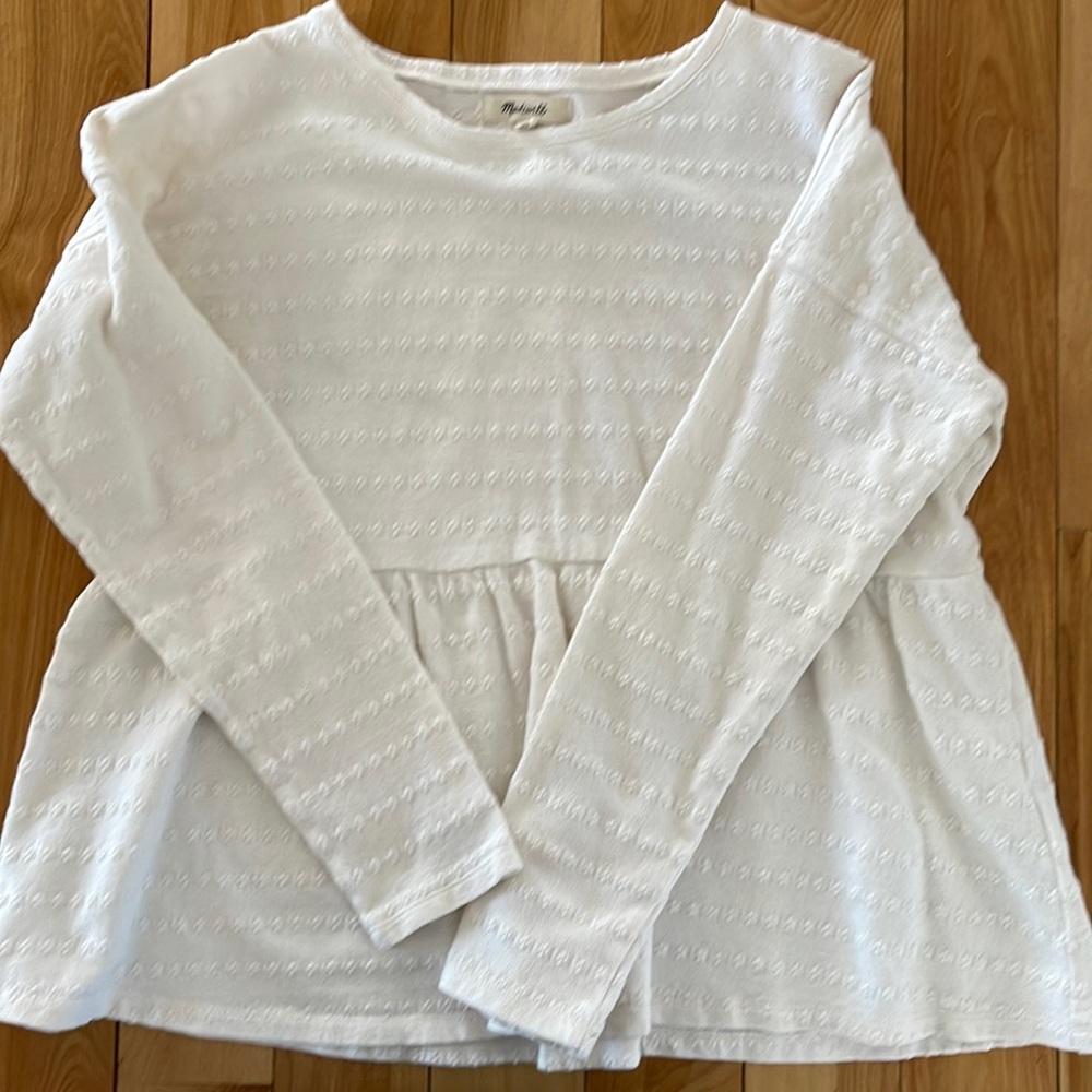 Madewell babydoll long sleeve shirt in cream